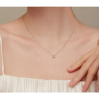 Gorgeous Shiny Choker 925 Sterling Silver Geometric Cut Zircon Pendant Necklace Necklaces