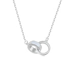 Interlocking Circles: Sterling Silver Double Ring Chain Necklace Necklaces