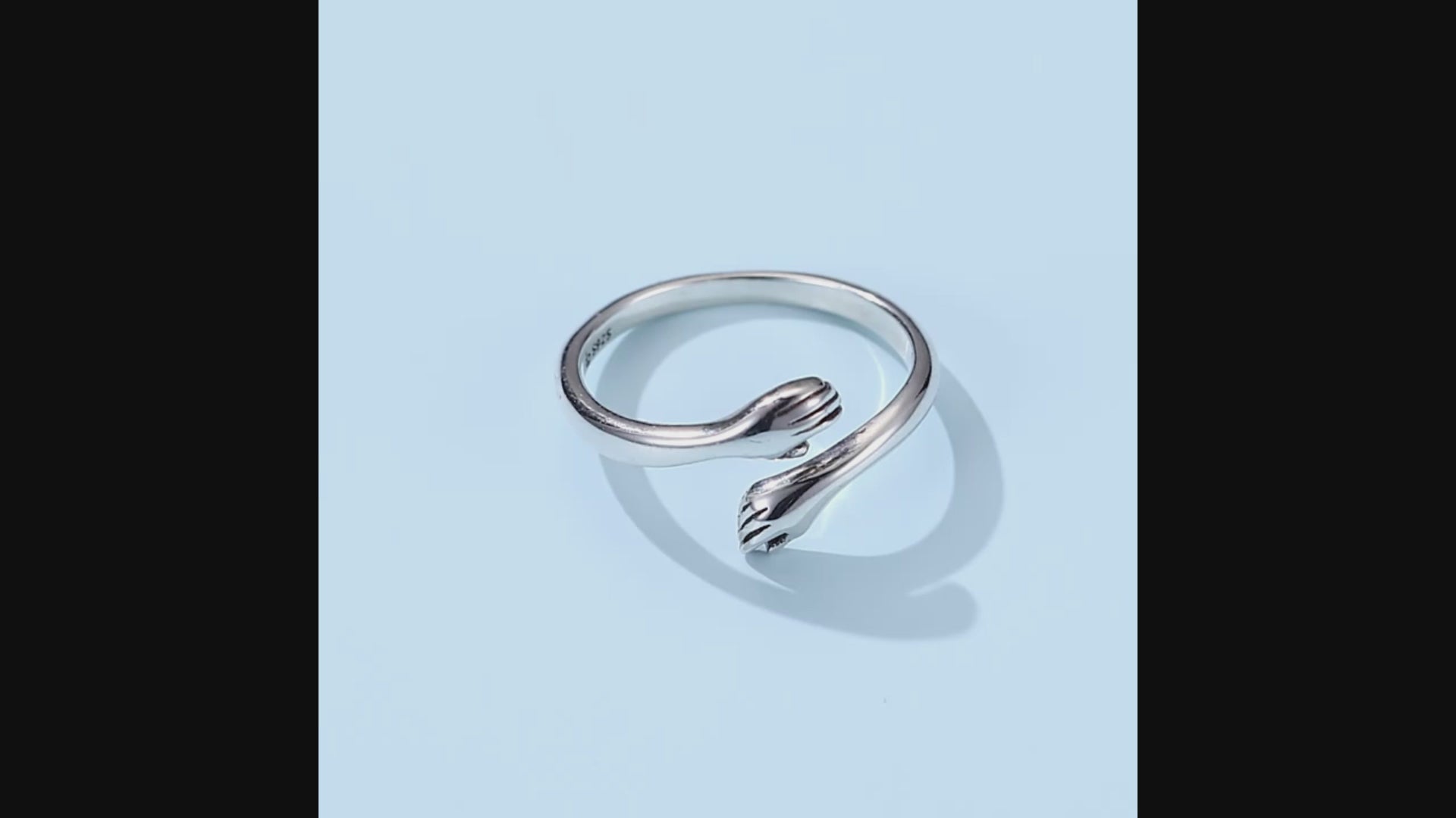 925 Sterling Silver Hug Ring – Adjustable Symbol of Love & Comfort