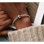 Shop Elegant 925 Sterling Silver Snake Chain Bracelets For Women Charm Bead Diy Fine Jewelry | 17Cm 19Cm