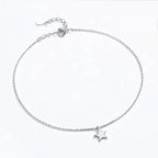 Simple Star Silver Anklet | 925 Sterling Bracelet For Women | Fashion Foot Jewelry Sct009 Anklets