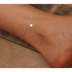 Simple Star Silver Anklet | 925 Sterling Bracelet For Women | Fashion Foot Jewelry Sct009 Anklets