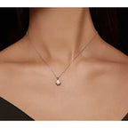 Stunning 1 Carat Moissanite Pendant Necklace | 925 Sterling Silver | Wedding & Bridal Fine Jewelry Necklaces