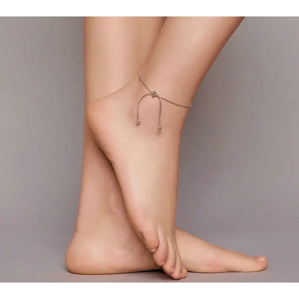 Stylish 925 Sterling Silver Adjustable Snake Charm Anklet - SCT016 - Anklets
