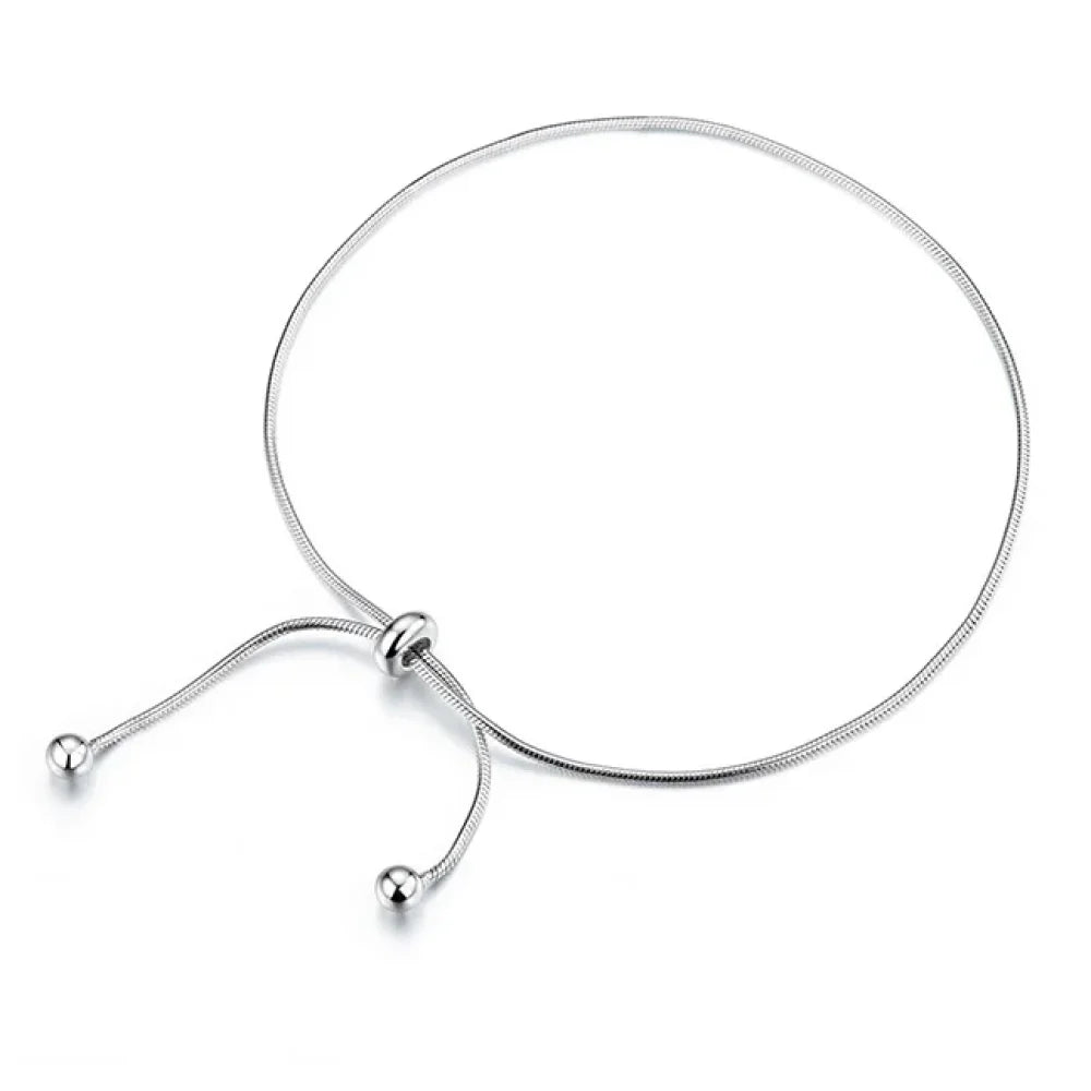Stylish 925 Sterling Silver Adjustable Snake Charm Anklet - SCT016 - Anklets
