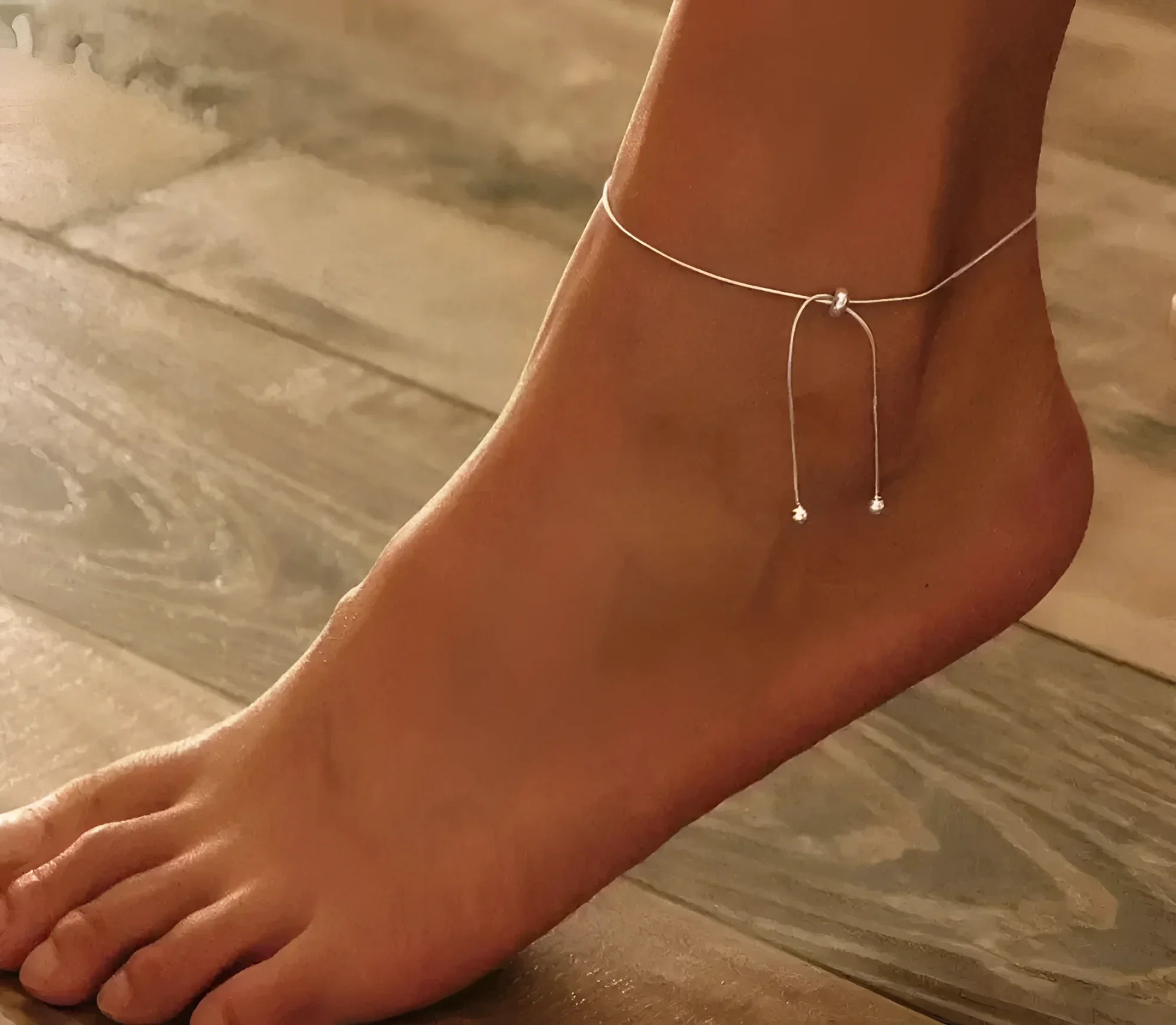 Stylish 925 Sterling Silver Adjustable Snake Charm Anklet - SCT016 - Anklets