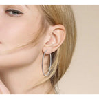 Stylish 925 Sterling Silver Large Hoop Earrings for Women Trendy Circle Endless Huggie Big Hoops (30/40mm)