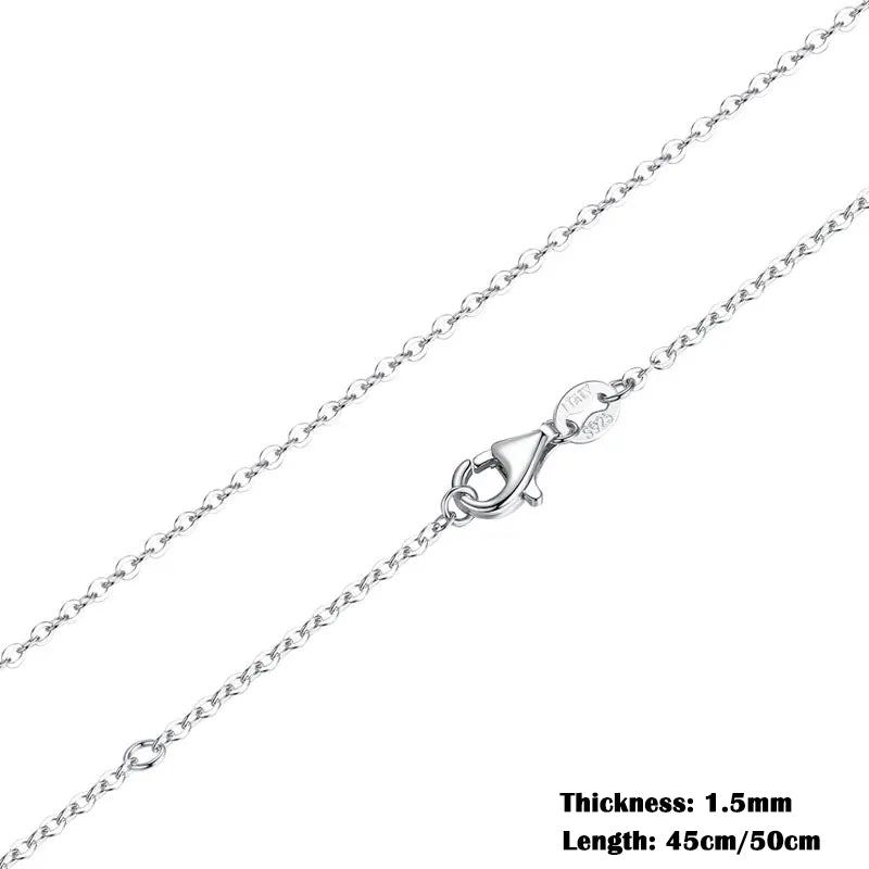 Timeless Elegance: 925 Sterling Silver Adjustable Necklace Chain for Women - Platinum Plated / 45Cm - Necklaces
